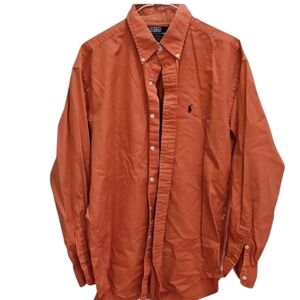 Polo Orange Mens Preppy Button Down Classic Sz M